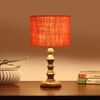 Devansh Orange  Jute   Table Lamp With  Wood Natural Base (7X7X15.5 Inches)-17