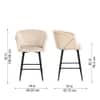 Doe Buck Velvet Counter Height Bar Stool in Beige Colour