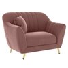 Rivo Velvet 1 Seater Sofa In Peach Color