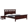 Tulsi Solid Wood Queen  Size Upholstered Bed Without Storage (Walnut Finish)