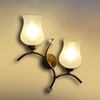 Devansh Metal Electric Wall Light in Gold Colour with White Shade Count of 2 Lights