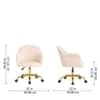 Doe Buck Aurora Modern Beige Luxury Velvet Office Chair