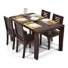 Kerry Solid Wood Dining Chair in Teak Finish & Wheat Brown Colour - Set of 2