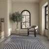 Jaipur Rugs Soft Houndstooth Wool Polyester Dhurrie Rug White 6x9 ft in Ebony and Undyed White