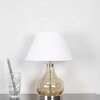 INGRAM Smoke Glass and Metal Table Lamp With White Cotton Shade