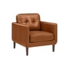 Shlok PU Leather Accent Chair- Light Brown