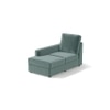 Apollo Sofa (Colour : Dusty Turquoise Velvet, Cushion : Soft, Back Type : High Back, Seating Capacity : Left Aligned 3 Seater + Left Aligned Chaise + Ottoman)
