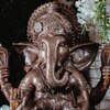 Copper Fiber Glass Lotus Ganesha Indoor Water Fountain