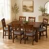 Globally Indian Vedansh Solid Sheesham Wood 6 Seater Dining Table Set 6 Chairs Grey