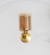 Lambeth Single Light Wall Fitting In Brass Finish Metal With Amber Glass