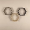 Oliver Iii Hexagonal Shaped Set Of 3 Wooden Wall Shelves