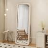 The Artment Unbreakable Beige Square Puff Floor Mirror (160 x 50) cm