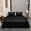 Stoa Paris Double Bedsheet with 2 Pillow Covers sheet with Midnight Black