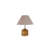 Jhumpa Grey Fabric Shade Table Lamp with Natural Wooden Base