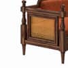 Rattan Solid wood Three Seater sofa in Provincial TeakCopper Orange Colour Fabric