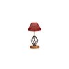 Camilla Maroon Jute Table lamp with Wood & Iron Base