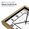 Minimal Square Wooden Wall Clock with Stylised Numerals and Clean Frame