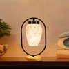 Devansh Multicolor Glass Wooden & Iron  Table Lamp -17 Inch Height  -Mnki