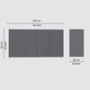 4 Doors Modular Wall Mounted Kitchen Cabinet With Adjustable Shelf In Slate Grey Finish