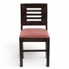 Rosslyn Sheesham Wood Dining Chair in Mahogany Finish & Coral Pink Velvet Cushion Seat
