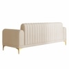 Josbert Velvet 3 Seater Sofa In Cream Colour