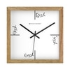 Playful “Ish” Square Wooden Wall Clock with Minimal White Dial