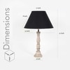 Hatton hand crafted Solid wood distress white finish table lamp With Black Cotton Shade