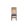 Columbus wood Set of 2 Dining Chairs in Anchor Grey Fabric Cushioning with TEAK FINISH