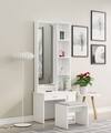 Hexa Red Wooden Dressing Table in Frosty White Colour