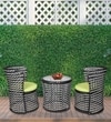 Brisbane Wicker Table And Chair Set Black And White Finish