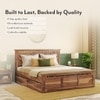 Fidora Solid Wood King Size Drawer Storage Bed In Teak Finish