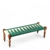 Hamilton Sheesham Wood Maachi Bench In Green & White Rope Canning