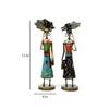 Desert Art Metal Handpainted Umbrella Doll Figurine Set of 2