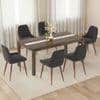 Atlas Crest Solid Wood 6 Seater Dining Table with 6 Rickman Lounge Chair