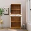Hexa Engineered Wood Bookshelf Multipurpose Storage Rack in Giant Wood and Frosty White