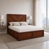 Vanya Solid Wood Comfort Queen Bed Hydraulic Storage Provincial Teak Finish Mattress 60 x 78 Inches