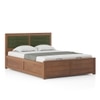 Ritz Solid Wood Queen Size Bed With Hydraulic Storage (Amber Walnut Finish)