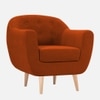 Colam Velvet 1 Seater Sofa in Orange Colour