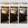 Stoa Paris Satin Comforter Set for King Size Bed 300TC Premium Bedding Midnight Glamour