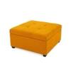 Doe Buck Tufted Storage Ottoman Bench in Mustard Yellow Colour Fabric