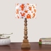 Devansh Multicolor Cotton Table Lamp With  Wood Natural Base (7X7X21.25 Inches)-14