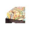 Houston Sheesham Wood Stool in Mahogany Finish & Multi Colour Israel Print Kantha fabric Cushion