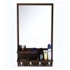 Rico Engineered Wood Wall Mount Dressing Table Mirror with Shelves & Hooks (Wenge)