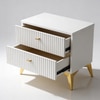 Aurum Wood Side Table in White Colour