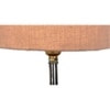 Stanley Grey cotton table lamp with brown wood base