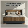 Heritage Cane Upholstered Queen Size Bed in Linen With Oak wood Frame