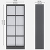 8 Shelves Open Multipurpose Matrix Kitchen Cabinet In Slate Grey Finish
