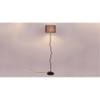 Hugo Maroon Natural Fiber Floor Lamp with Black Iron Base