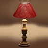 Devansh Maroon Jute Table Lamp With G Wood Natural Base (10X18 Inches)-36