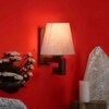 Devansh Solid Wood Electric Wall Light in Grey Colour with Grey Shade Count of 1 Light